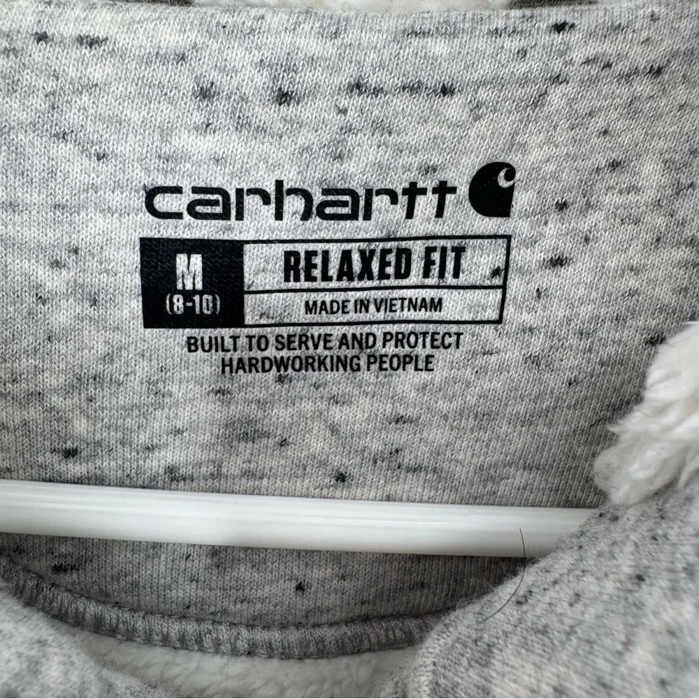 Carhartt Women's Light relax fit Gray Zip-Up fleece lined Hoodie medium - Picture 5 of 8
